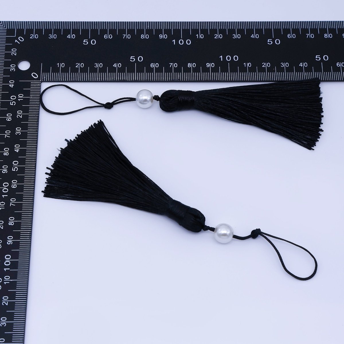 150mm Black Tassel Shell Pearl Keychain Accessories Fringe Jewelry | Z1493 - DLUXCA
