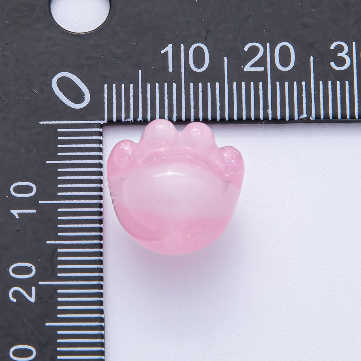 15mm Grey, Red, Blue, Green, Pink, White, Purple Glitter Resin Paw Print Pet Animal Bead | B653 - B657 - DLUXCA