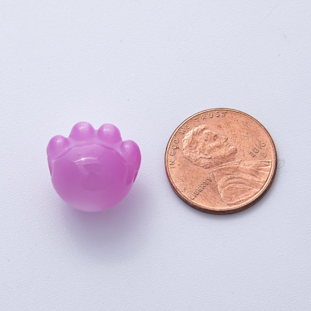 15mm Resin Blue, White, Green, Fuchsia, Pink, Purple, Red Paw Print Pet Animal Bead | B663 - B673 - DLUXCA