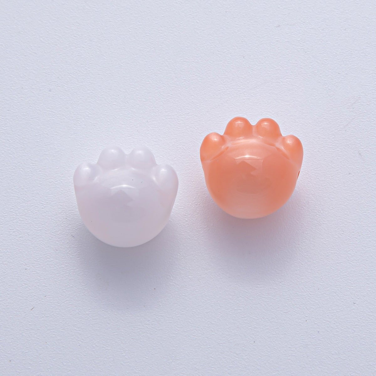 15mm Resin Blue, White, Green, Fuchsia, Pink, Purple, Red Paw Print Pet Animal Bead | B663 - B673 - DLUXCA