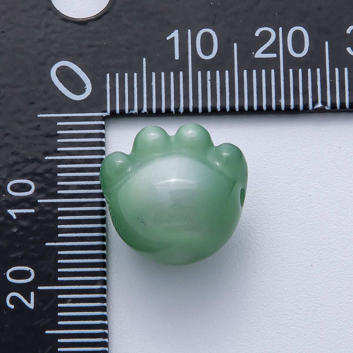 15mm Resin Blue, White, Green, Fuchsia, Pink, Purple, Red Paw Print Pet Animal Bead | B663 - B673 - DLUXCA
