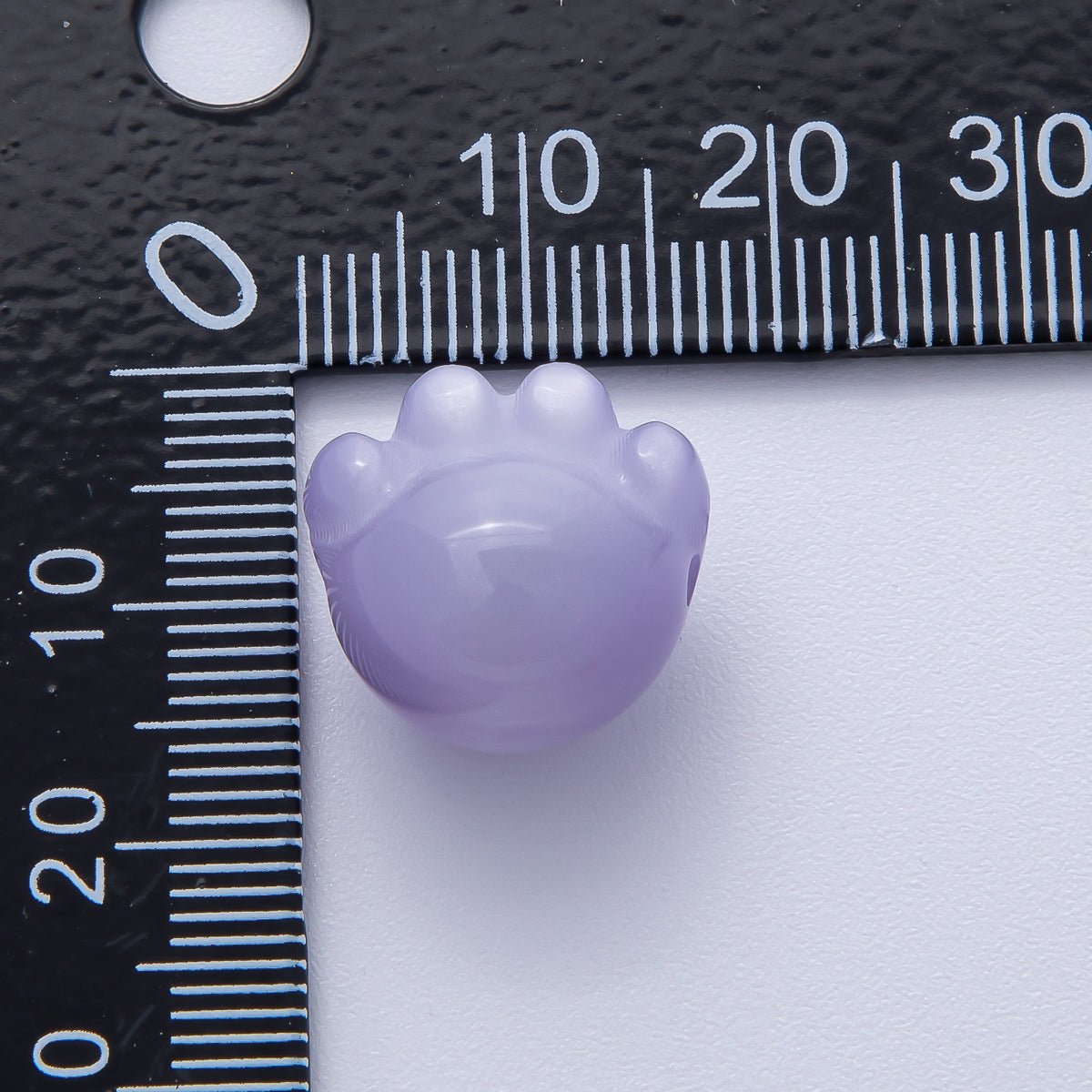 15mm Resin Blue, White, Green, Fuchsia, Pink, Purple, Red Paw Print Pet Animal Bead | B663 - B673 - DLUXCA