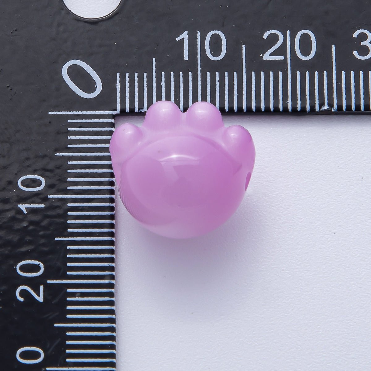 15mm Resin Blue, White, Green, Fuchsia, Pink, Purple, Red Paw Print Pet Animal Bead | B663 - B673 - DLUXCA