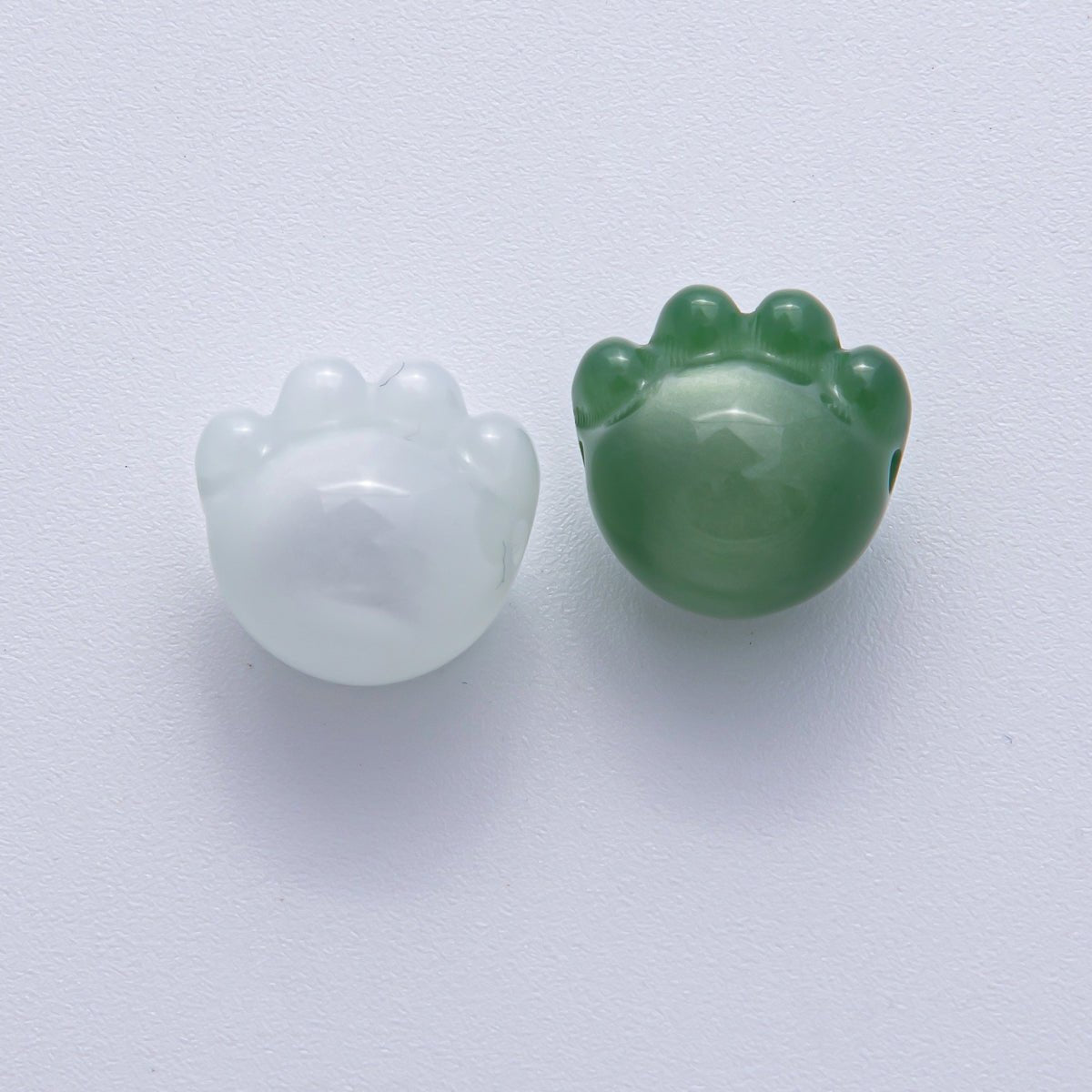 15mm Resin Blue, White, Green, Fuchsia, Pink, Purple, Red Paw Print Pet Animal Bead | B663 - B673 - DLUXCA