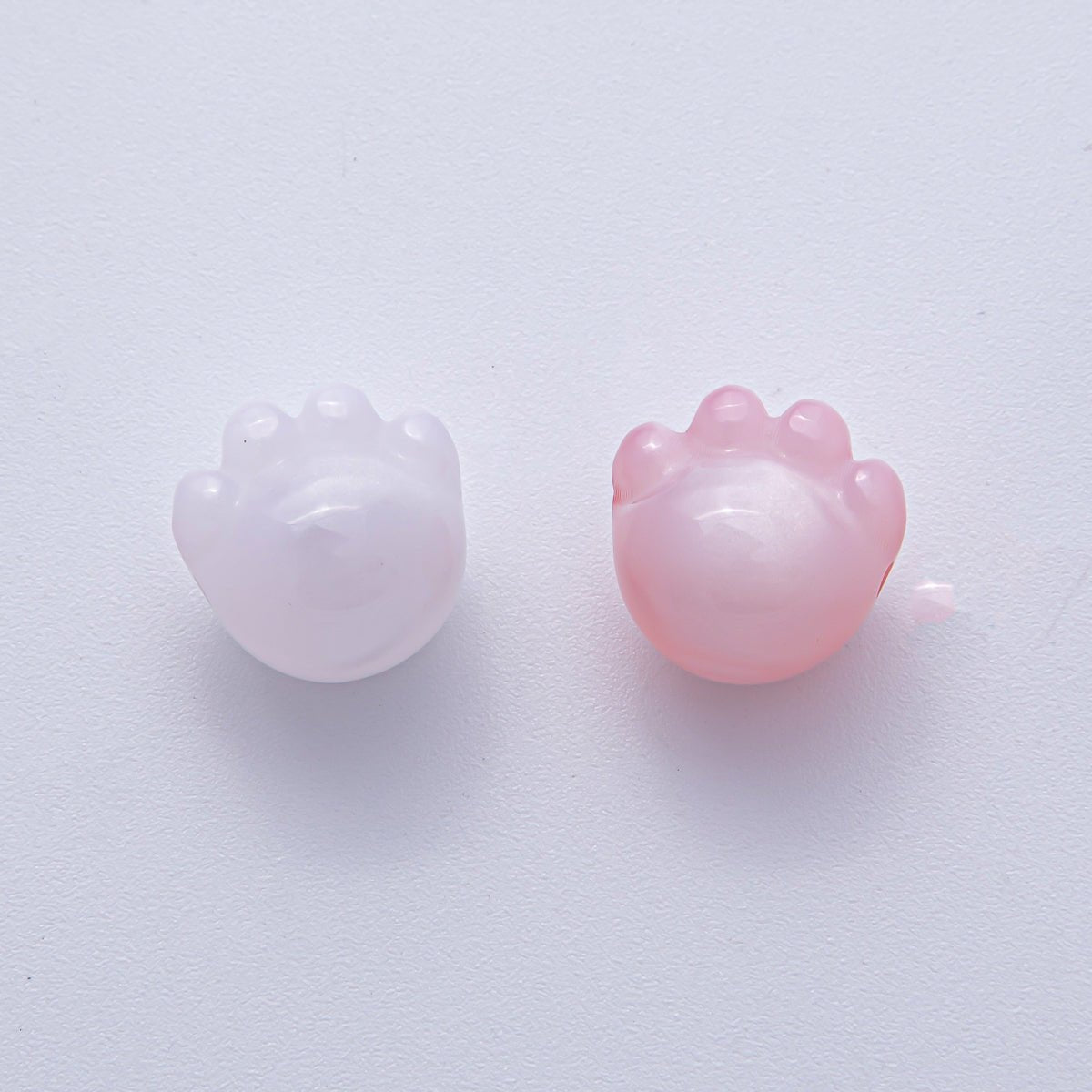 15mm Resin Blue, White, Green, Fuchsia, Pink, Purple, Red Paw Print Pet Animal Bead | B663 - B673 - DLUXCA