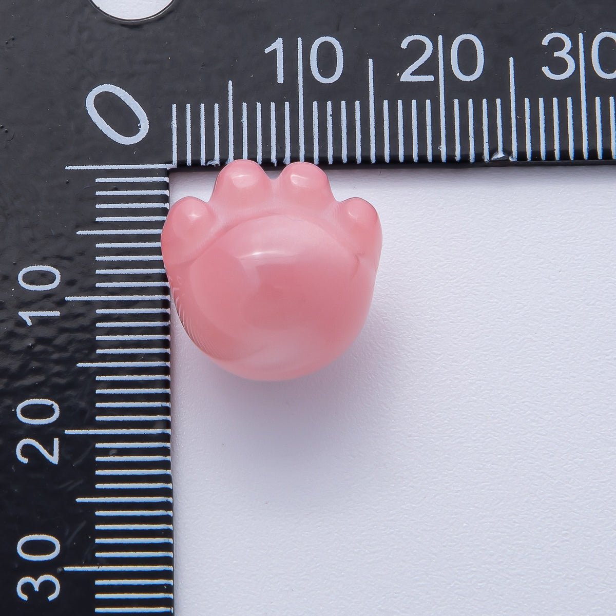 15mm Resin Blue, White, Green, Fuchsia, Pink, Purple, Red Paw Print Pet Animal Bead | B663 - B673 - DLUXCA