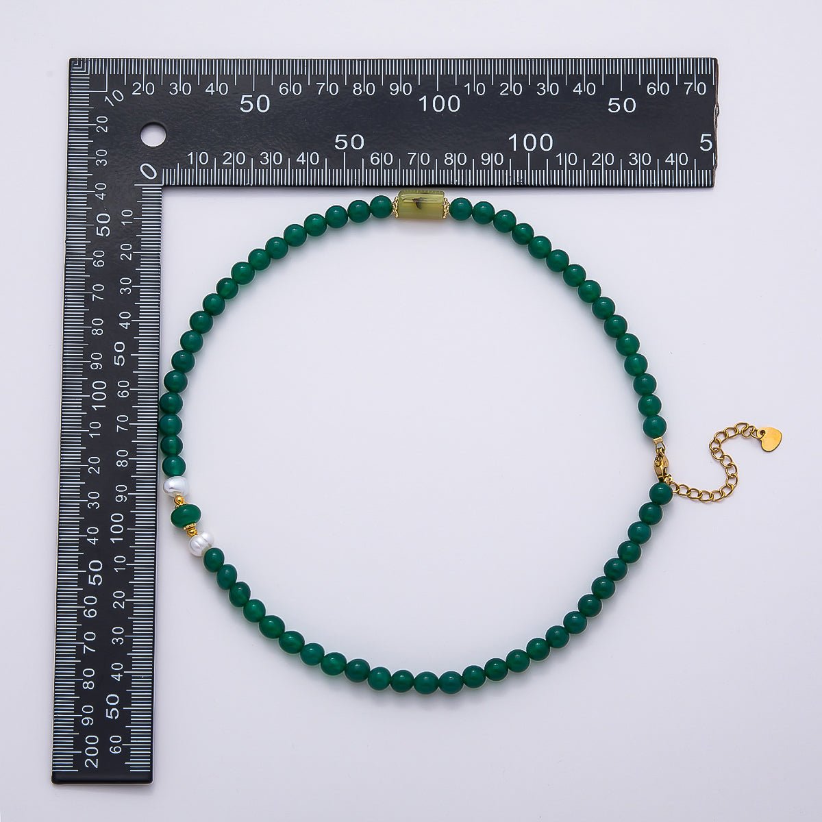 16 inch Stainless Steel Beaded Gemstone Necklace with 2 inch Extender | WA - 04460 - WA - 04465 - DLUXCA