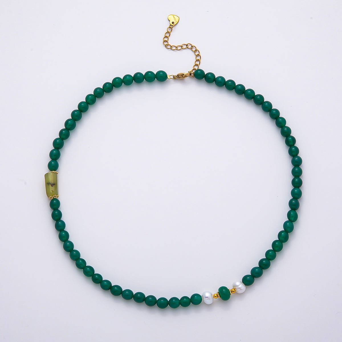 16 inch Stainless Steel Beaded Gemstone Necklace with 2 inch Extender | WA - 04460 - WA - 04465 - DLUXCA