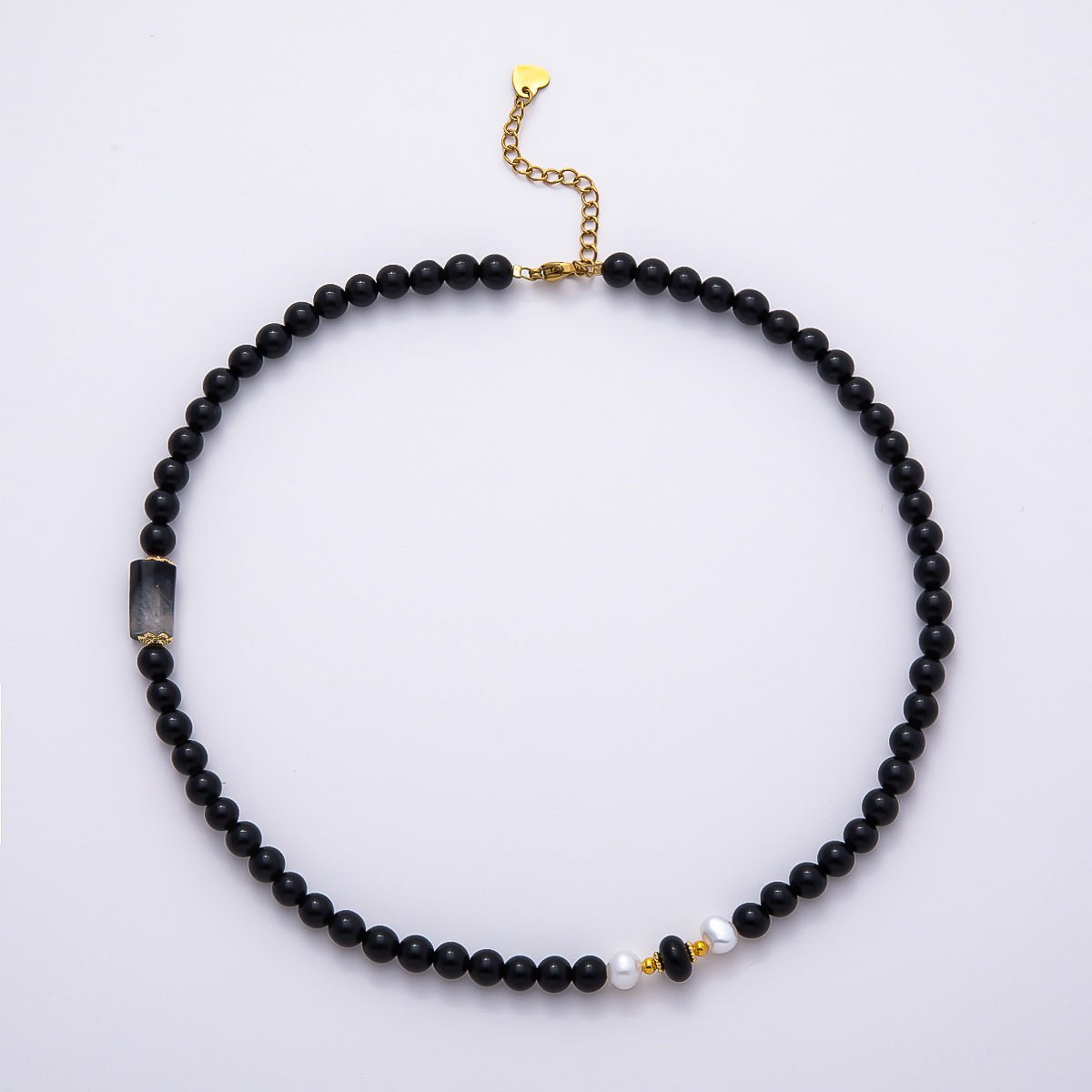 16 inch Stainless Steel Beaded Gemstone Necklace with 2 inch Extender | WA - 04460 - WA - 04465 - DLUXCA