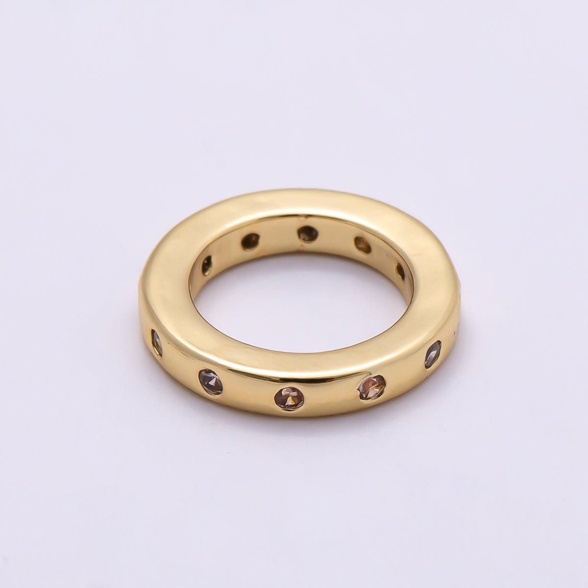 16K Gold Filled 10mm Birthstone CZ Dotted Spacer Beads | Beads-00339 ~ Beads-00338 - DLUXCA