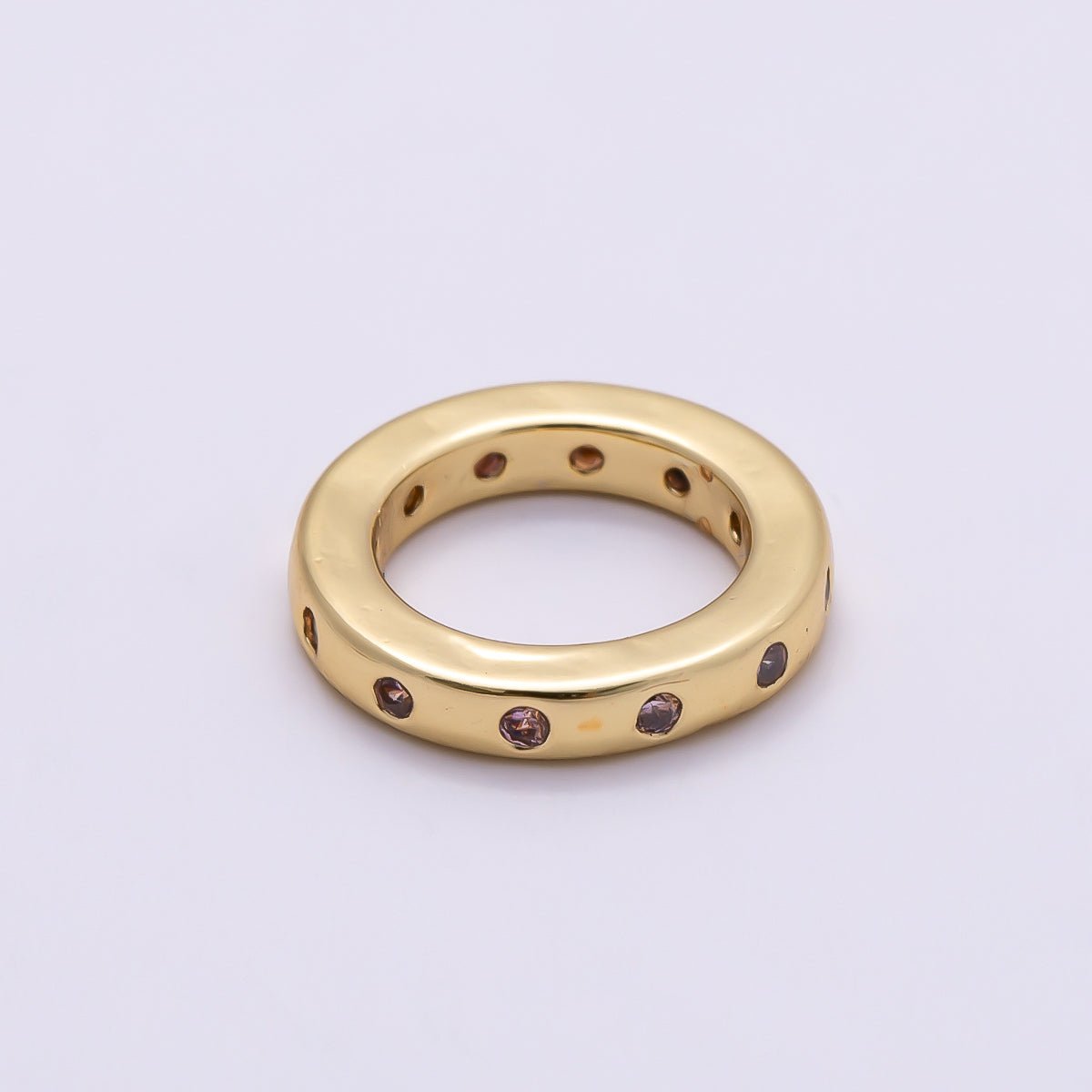16K Gold Filled 10mm Birthstone CZ Dotted Spacer Beads | Beads-00339 ~ Beads-00338 - DLUXCA