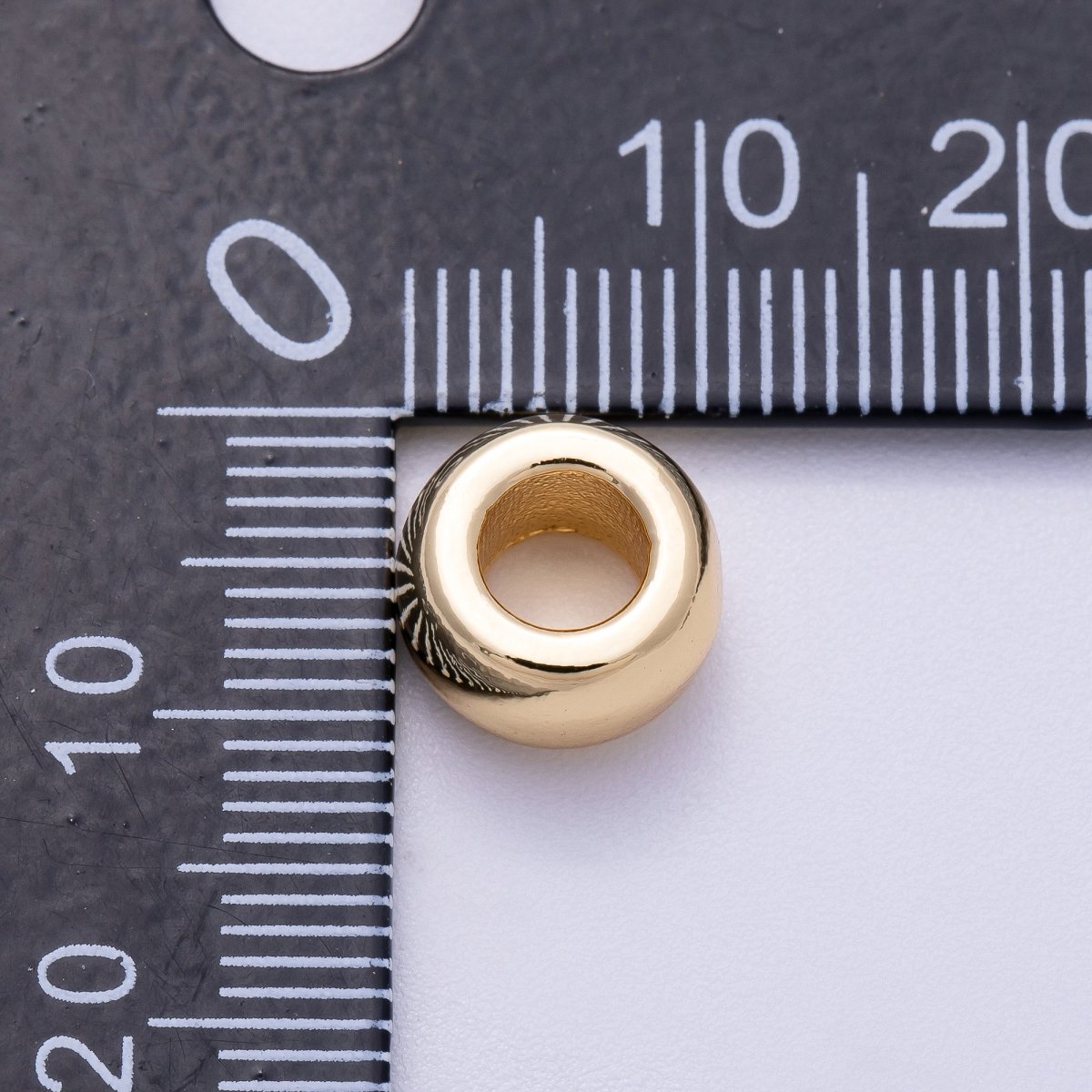 16K Gold Filled 10mm Chubby Round Thick Spacer Rondelle in Gold & Silver | Beads - 00239 Beads - 00240 - DLUXCA