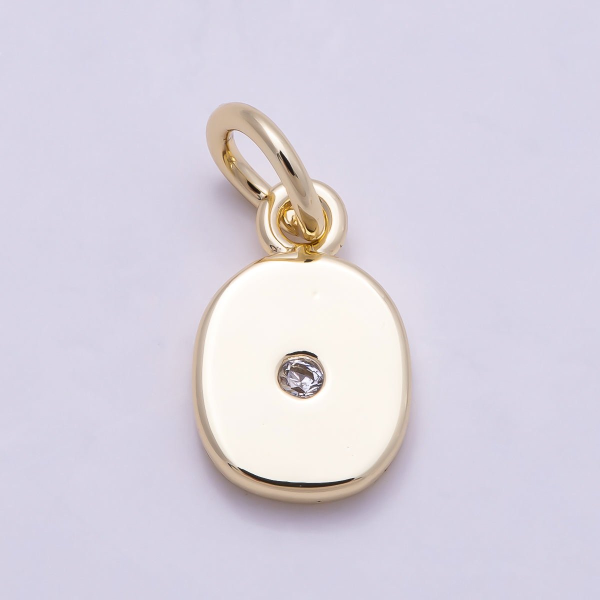 16K Gold Filled 10mm Clear CZ Geometric Number Numerology Charm | Charms-00888 ~ Charms-00897 - DLUXCA