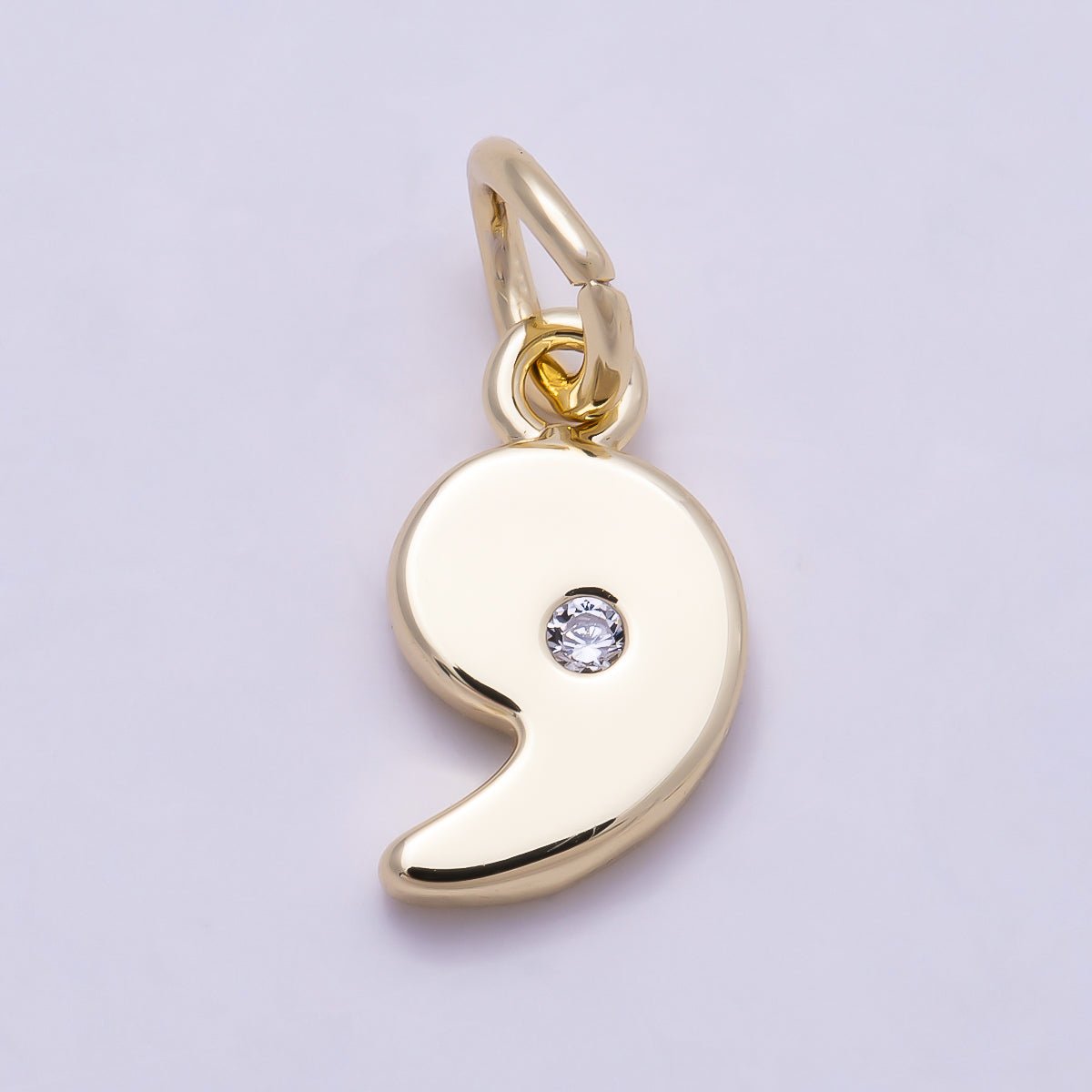 16K Gold Filled 10mm Clear CZ Geometric Number Numerology Charm | Charms-00888 ~ Charms-00897 - DLUXCA