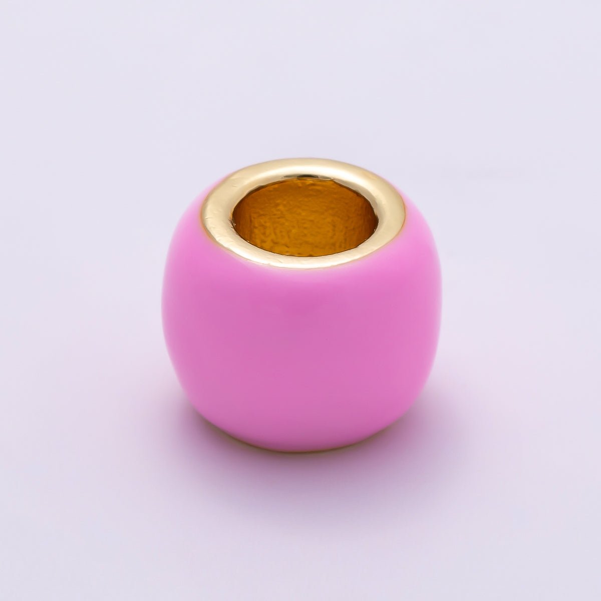 16K Gold Filled 10mm Colorful Enamel Large Hole Rondelle Spacer Beads | Beads - 00302 ~ Beads - 00312 - DLUXCA