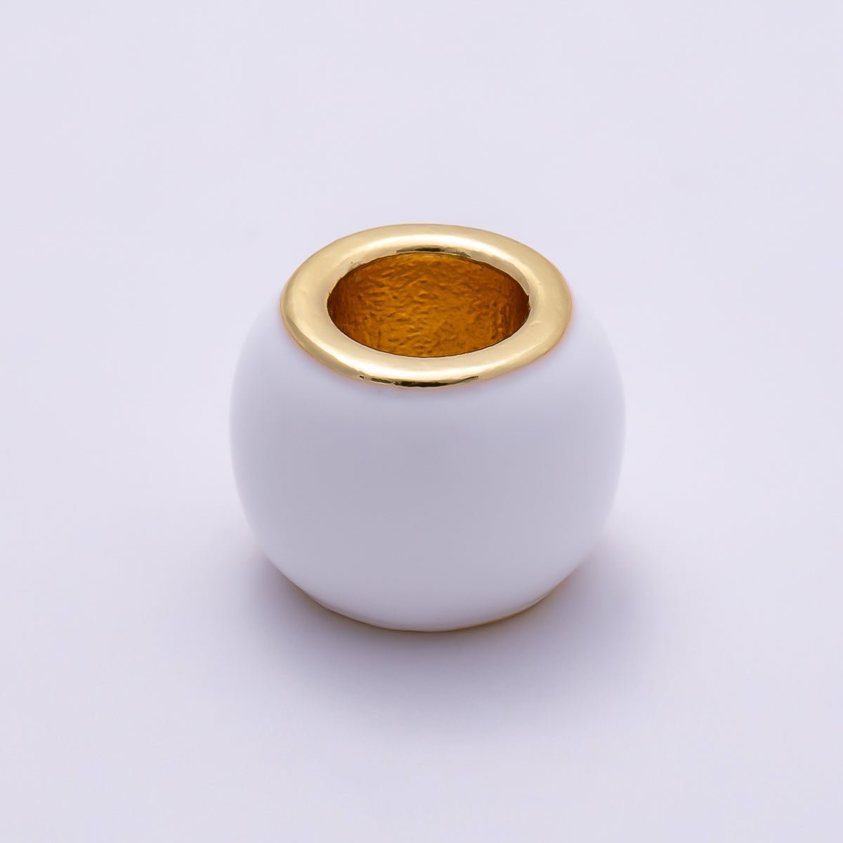16K Gold Filled 10mm Colorful Enamel Large Hole Rondelle Spacer Beads | Beads - 00302 ~ Beads - 00312 - DLUXCA