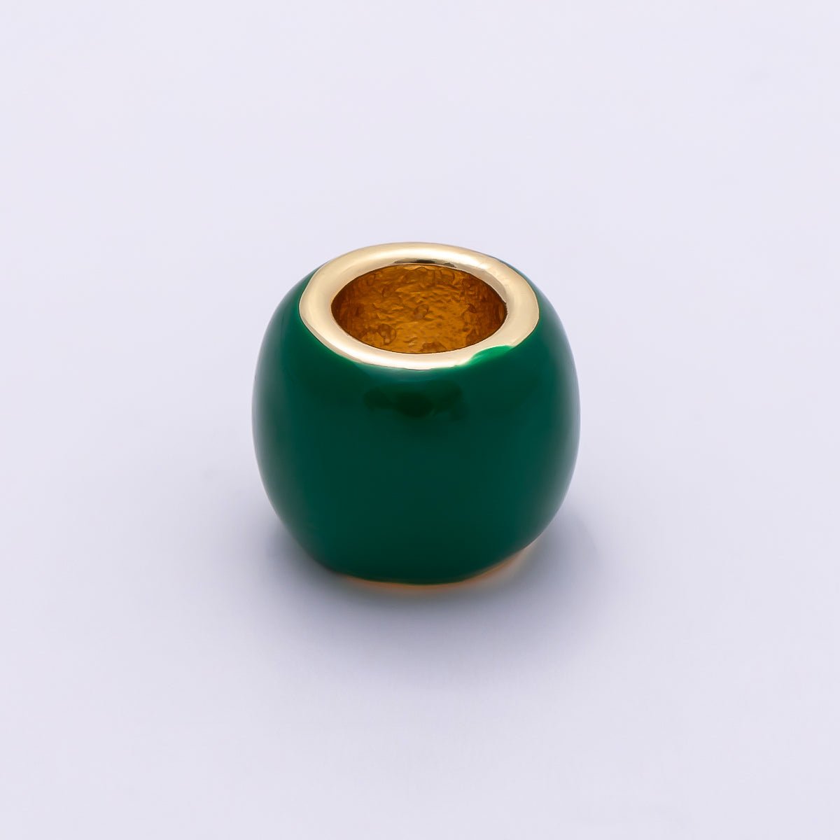 16K Gold Filled 10mm Colorful Enamel Large Hole Rondelle Spacer Beads | Beads - 00302 ~ Beads - 00312 - DLUXCA