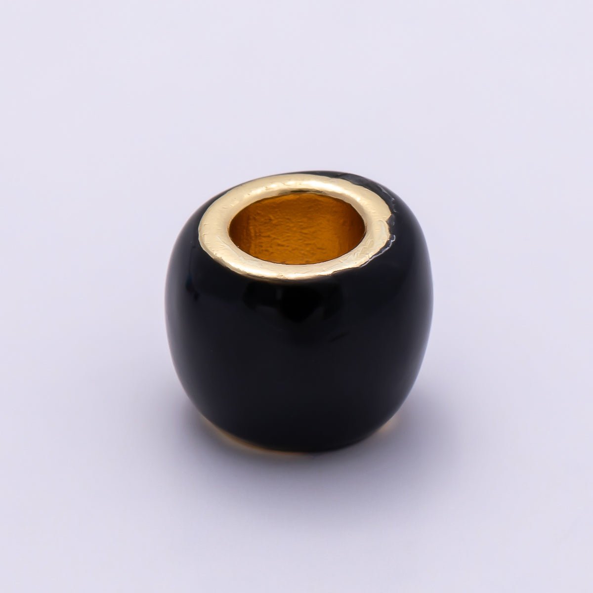 16K Gold Filled 10mm Colorful Enamel Large Hole Rondelle Spacer Beads | Beads - 00302 ~ Beads - 00312 - DLUXCA