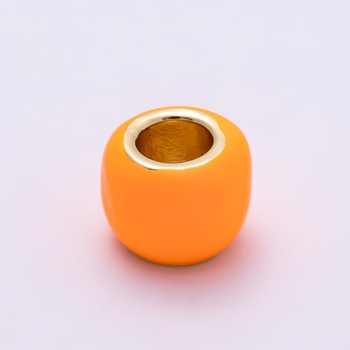 16K Gold Filled 10mm Colorful Enamel Large Hole Rondelle Spacer Beads | Beads - 00302 ~ Beads - 00312 - DLUXCA