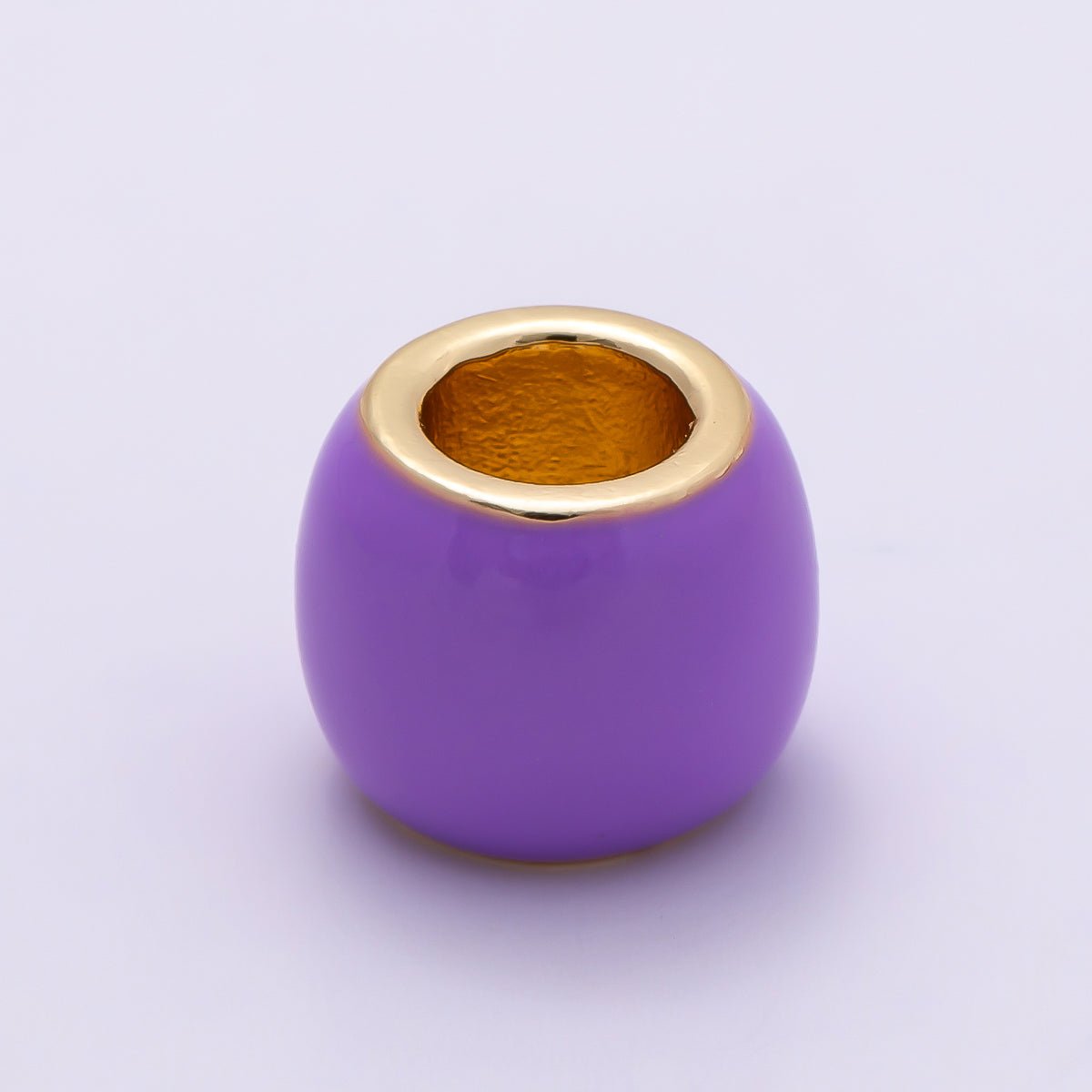 16K Gold Filled 10mm Colorful Enamel Large Hole Rondelle Spacer Beads | Beads - 00302 ~ Beads - 00312 - DLUXCA