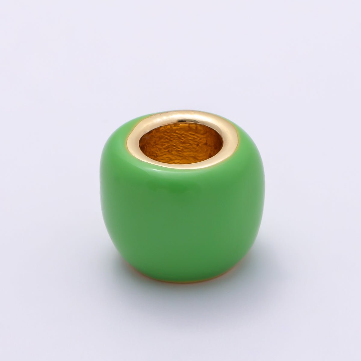 16K Gold Filled 10mm Colorful Enamel Large Hole Rondelle Spacer Beads | Beads - 00302 ~ Beads - 00312 - DLUXCA