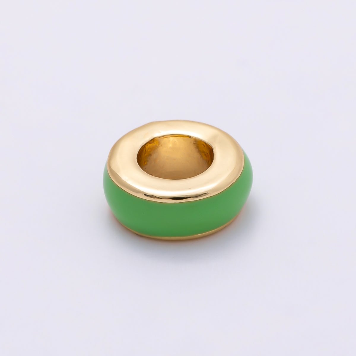 16K Gold Filled 10mm Colorful Enamel Round Flat Rondelle Spacer Beads | Beads - 00313 ~ Beads - 00323 - DLUXCA