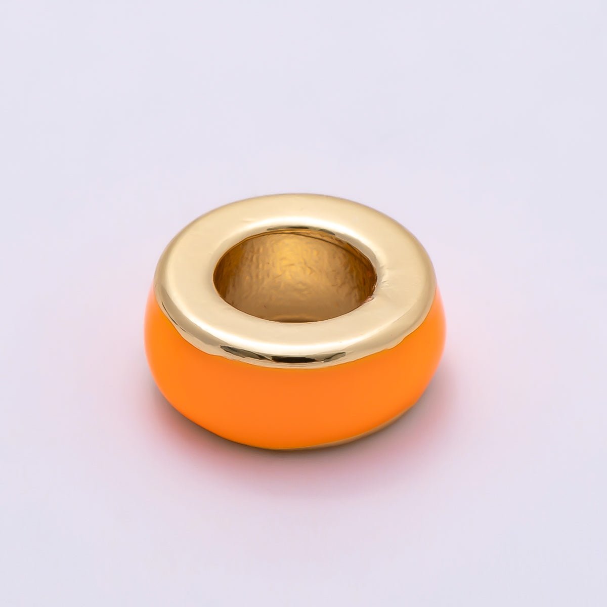 16K Gold Filled 10mm Colorful Enamel Round Flat Rondelle Spacer Beads | Beads - 00313 ~ Beads - 00323 - DLUXCA
