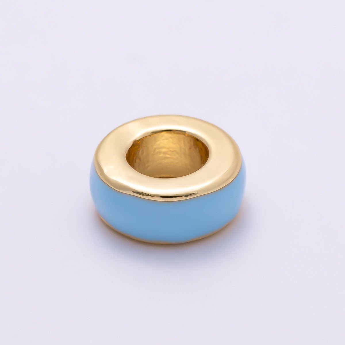 16K Gold Filled 10mm Colorful Enamel Round Flat Rondelle Spacer Beads | Beads - 00313 ~ Beads - 00323 - DLUXCA