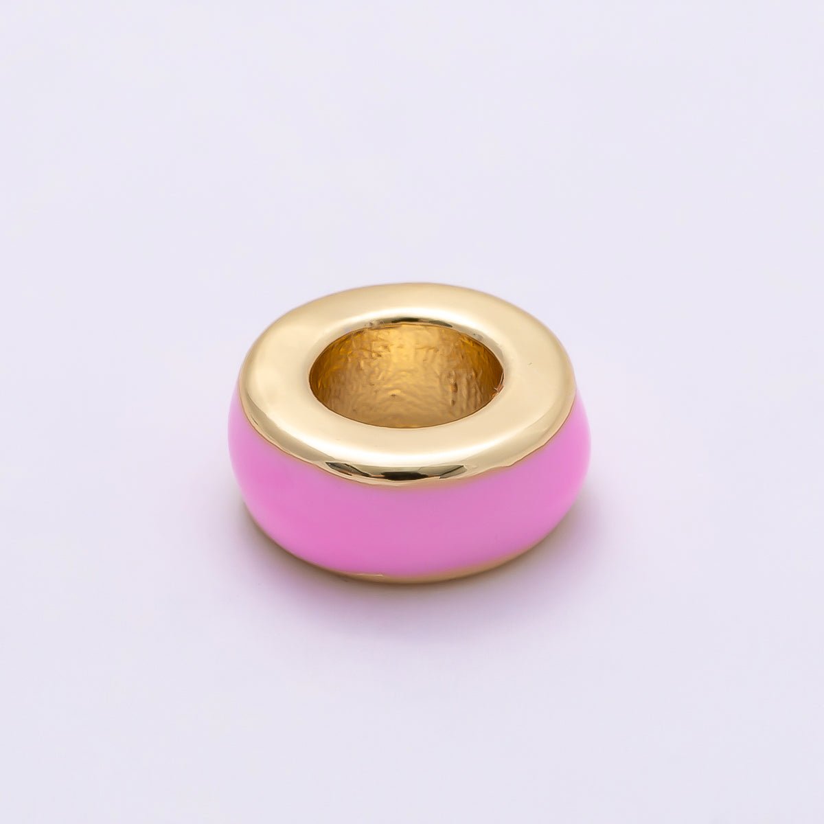16K Gold Filled 10mm Colorful Enamel Round Flat Rondelle Spacer Beads | Beads - 00313 ~ Beads - 00323 - DLUXCA