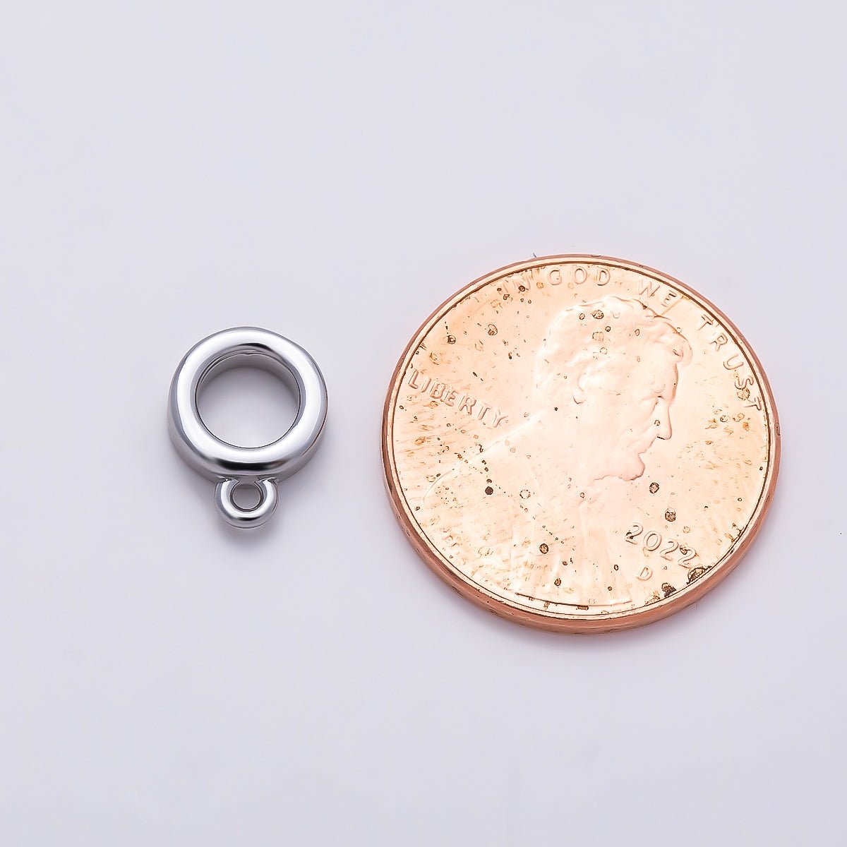 16K Gold Filled 10mm Minimalist Drop Rondelle Collar Chain Bail Findings in Gold & Silver | Findings-00410 Findings-00411 - DLUXCA