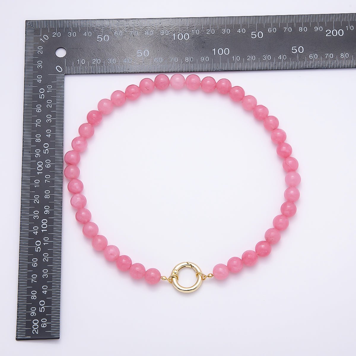16K Gold Filled 10mm Natural Gemstone Bubble Ball Bead Chain 16 Inch Necklace | WA - 04487 - WA - 04489 - DLUXCA