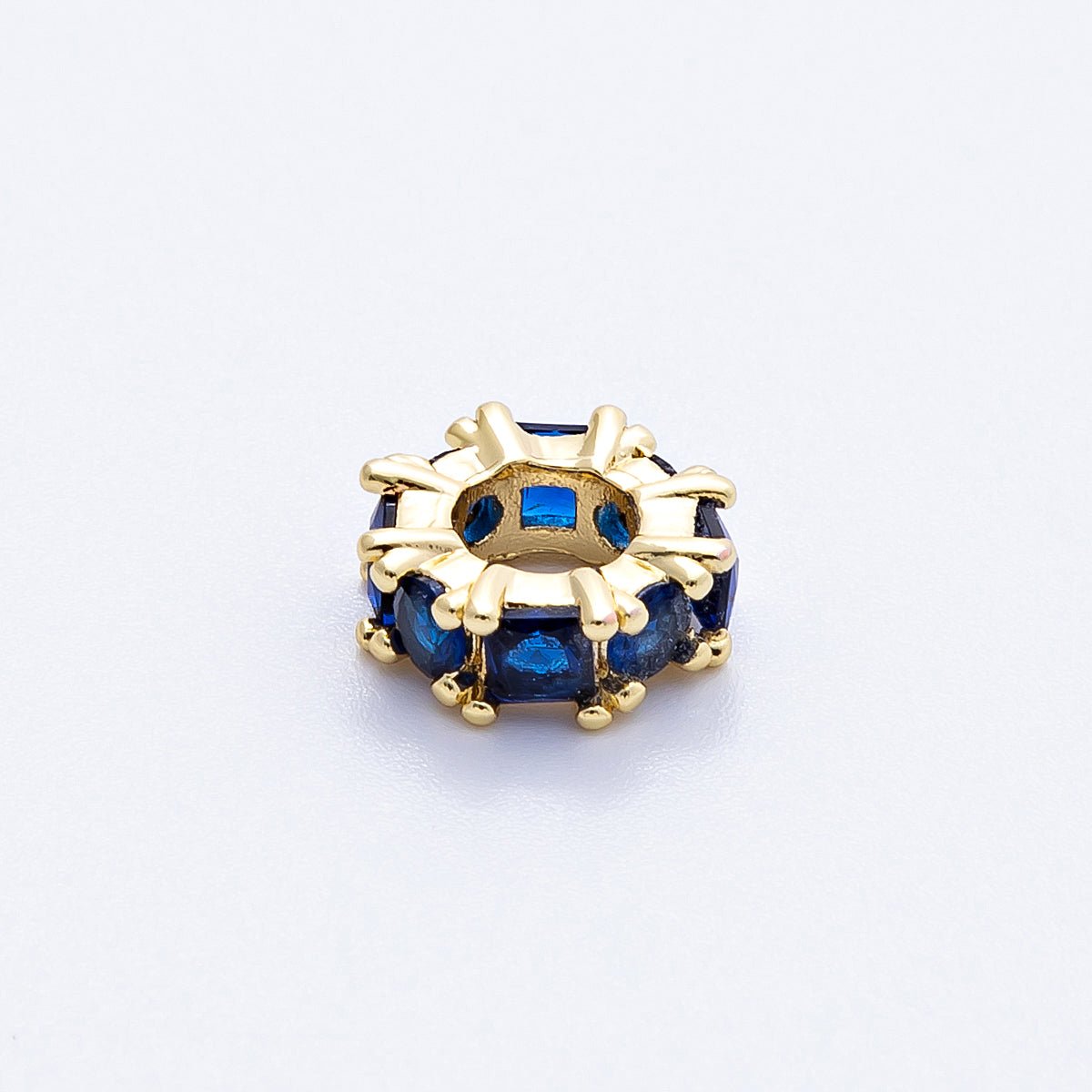 16K Gold Filled 10mm Personalized Baguette Birthstone CZ Rondelle Spacer Set | Beads - 00089 - Beads - 00100 - DLUXCA