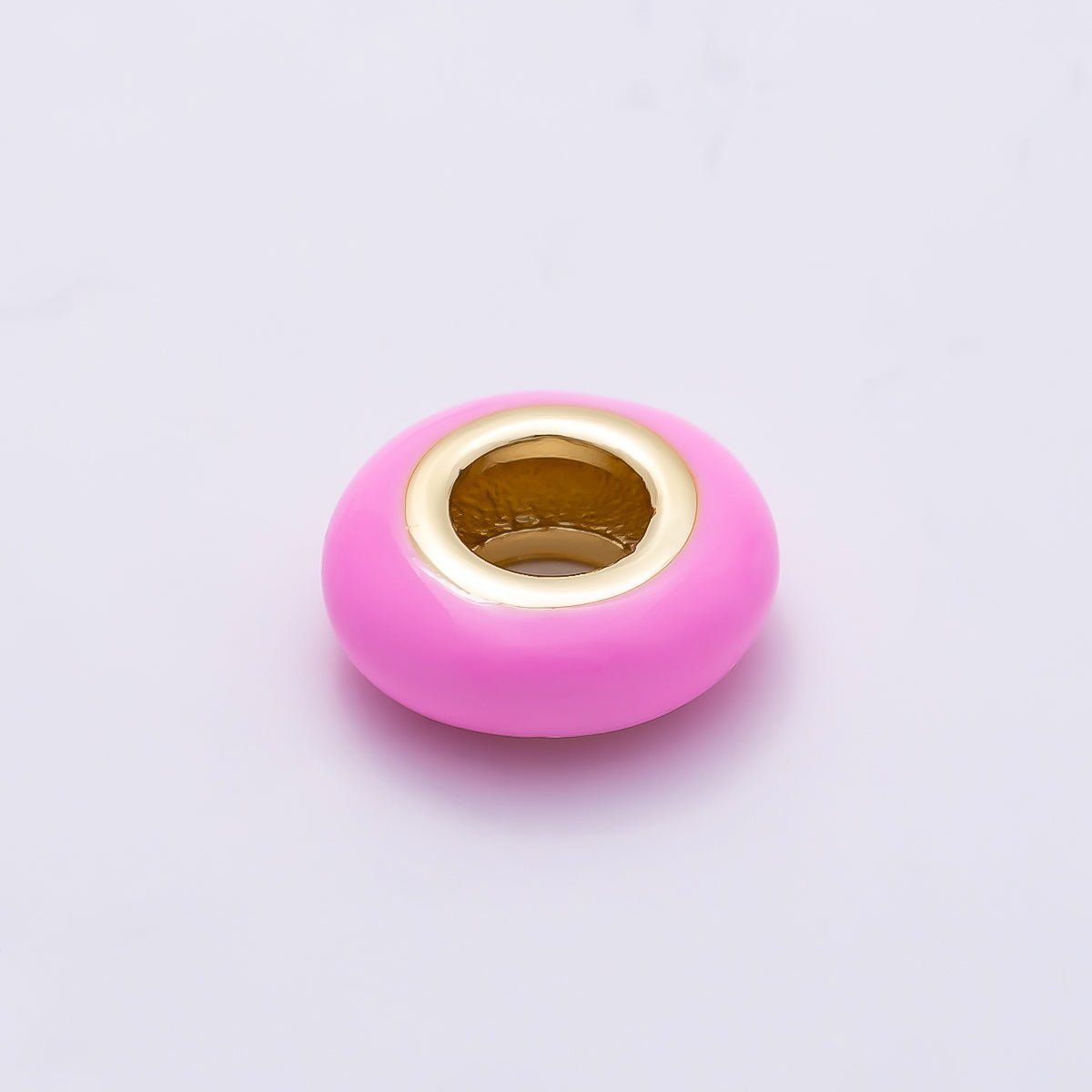 16K Gold Filled 10mm Personalized Birth Month Enamel Rondelle Bead | Beads-00466 ~ Beads-00477 - DLUXCA