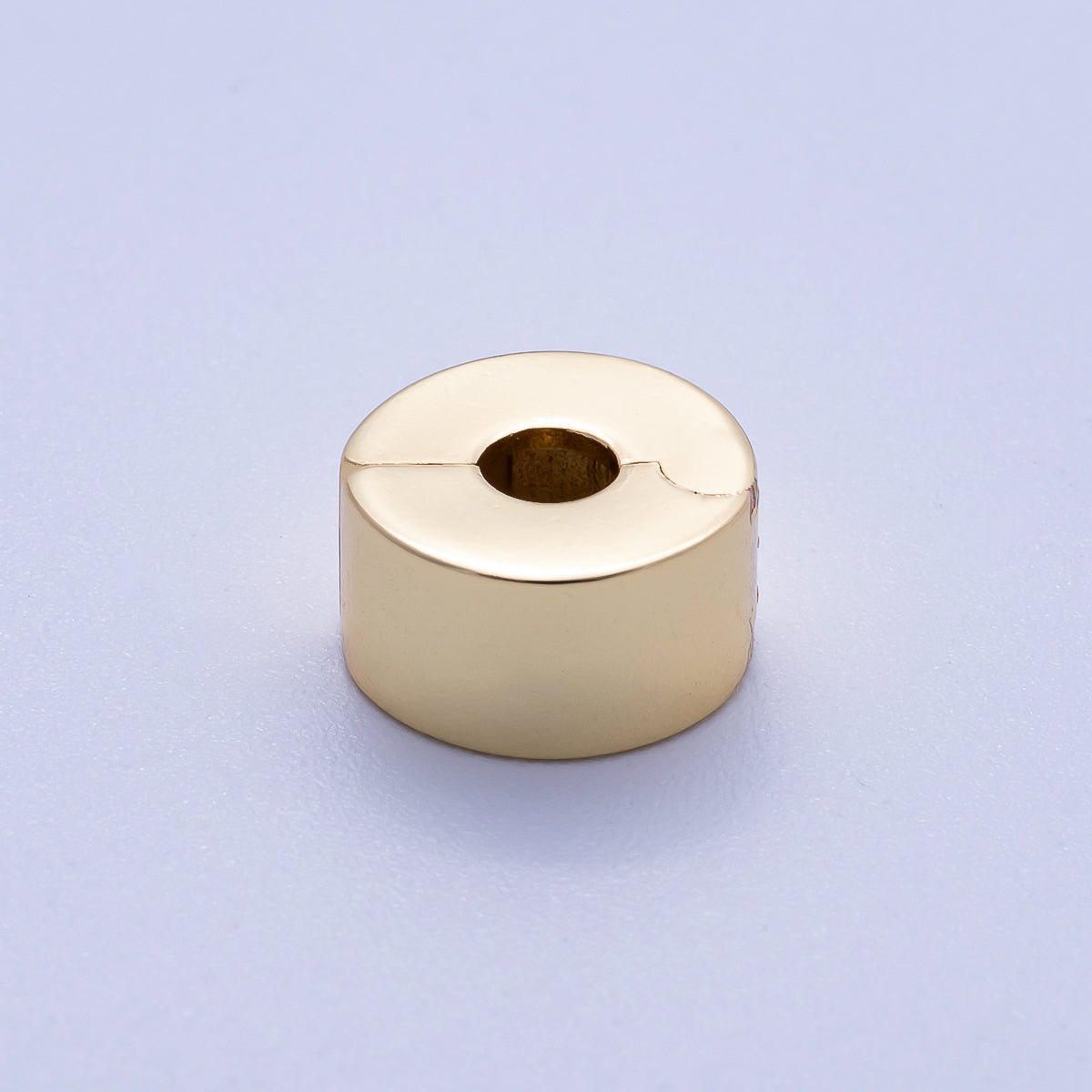 16K Gold Filled 10mm Snap Clip Open Minimalist Spacer Rondelle | Beads - 00233 - DLUXCA