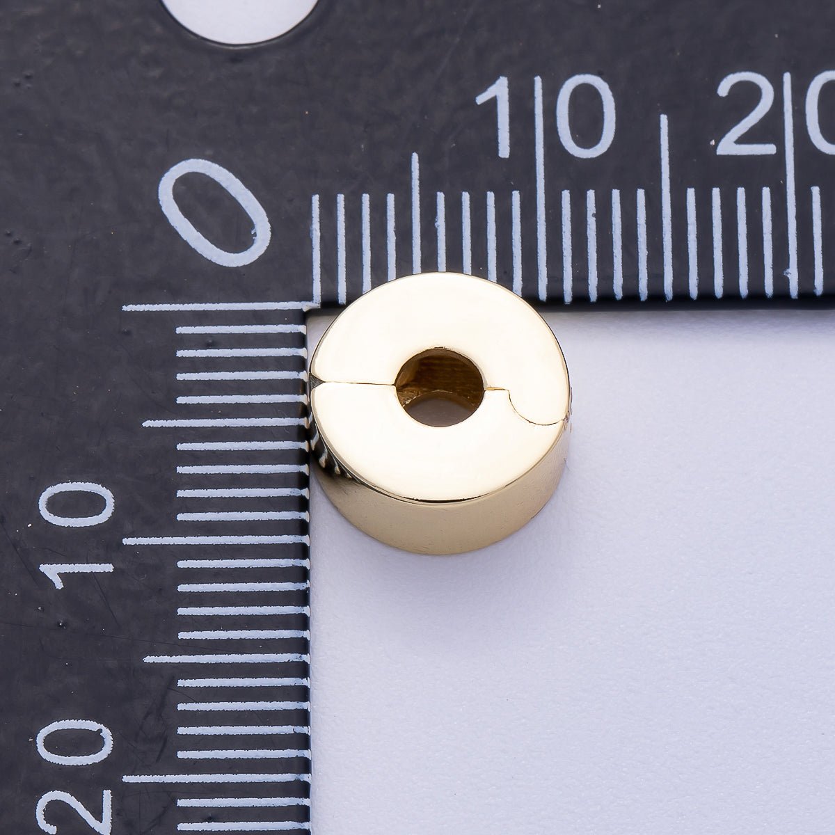 16K Gold Filled 10mm Snap Clip Open Minimalist Spacer Rondelle | Beads - 00233 - DLUXCA