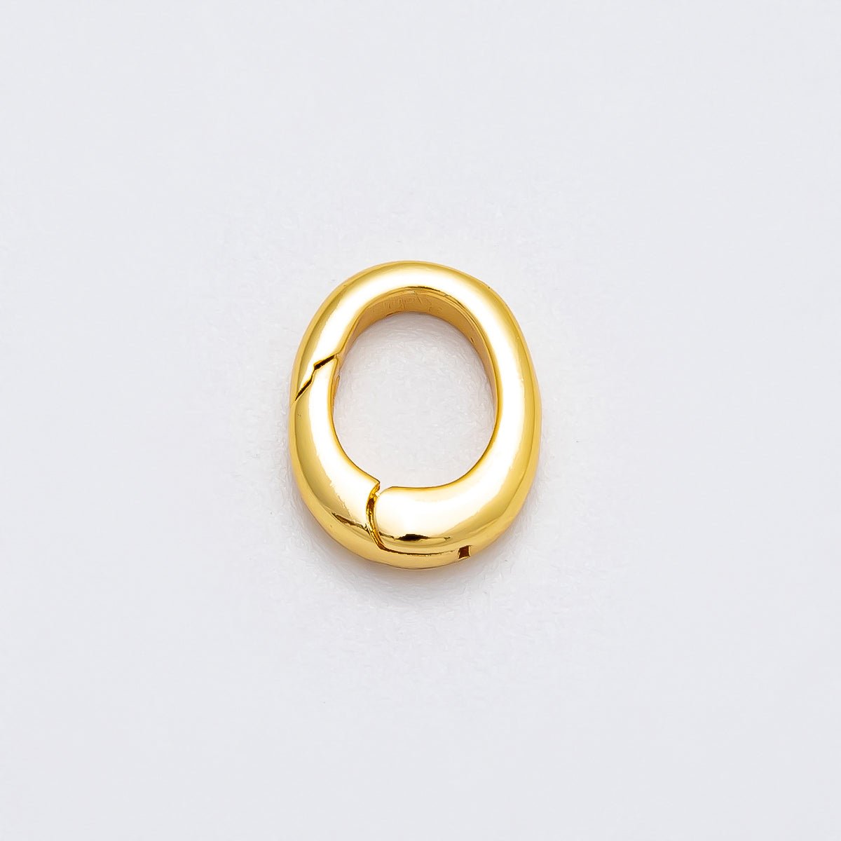 16K Gold Filled 11.5mm Minimalist Push Gate Oval Enhancer Charm Holder | Findings - 00134 - DLUXCA
