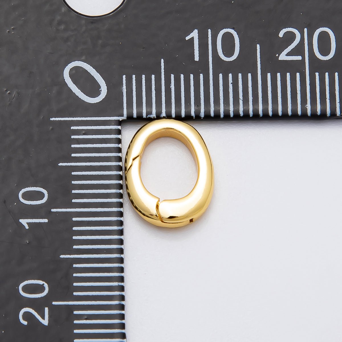 16K Gold Filled 11.5mm Minimalist Push Gate Oval Enhancer Charm Holder | Findings - 00134 - DLUXCA