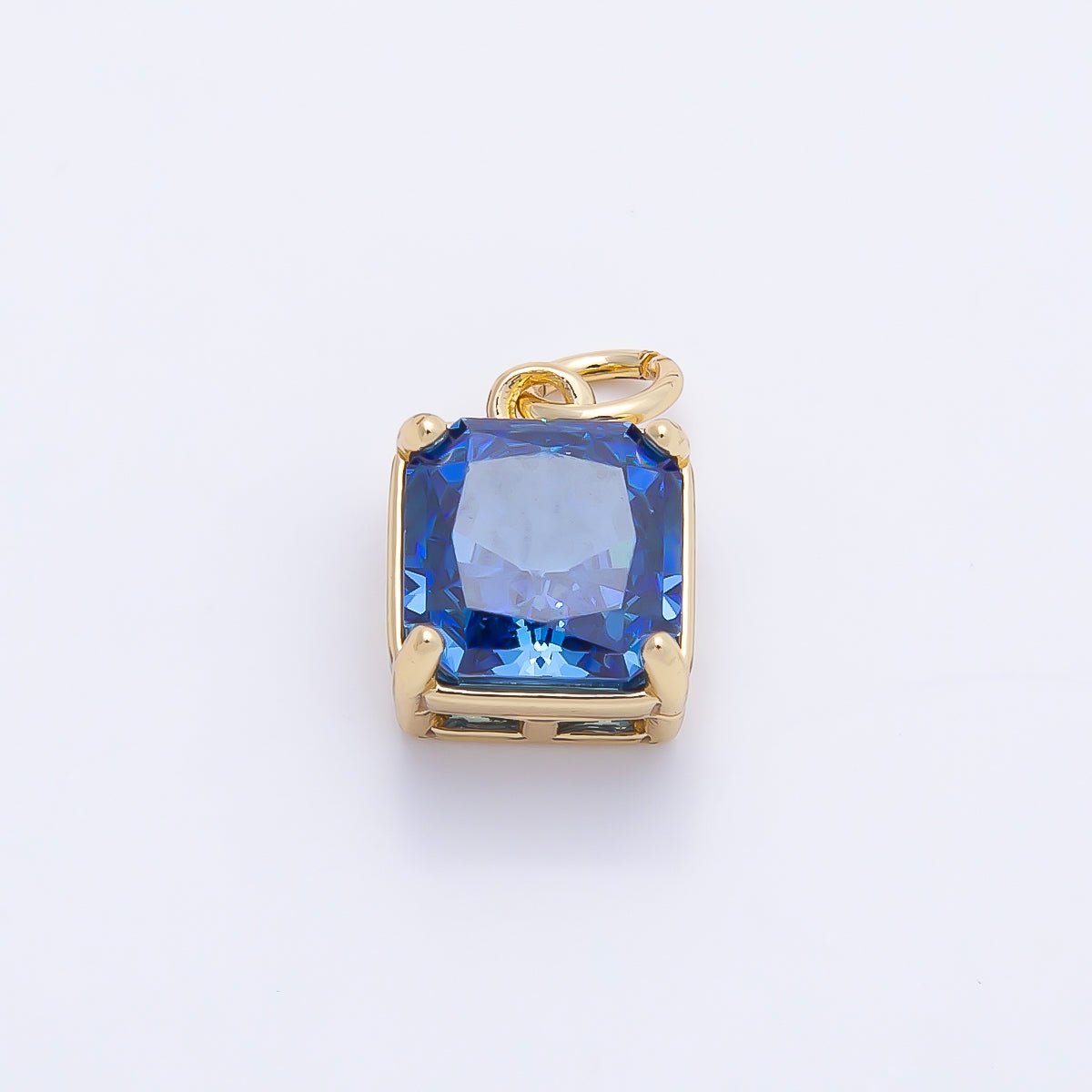 16K Gold Filled 11mm Birthstone CZ Square Charm | Charms-01172 ~ Charms-01183 - DLUXCA