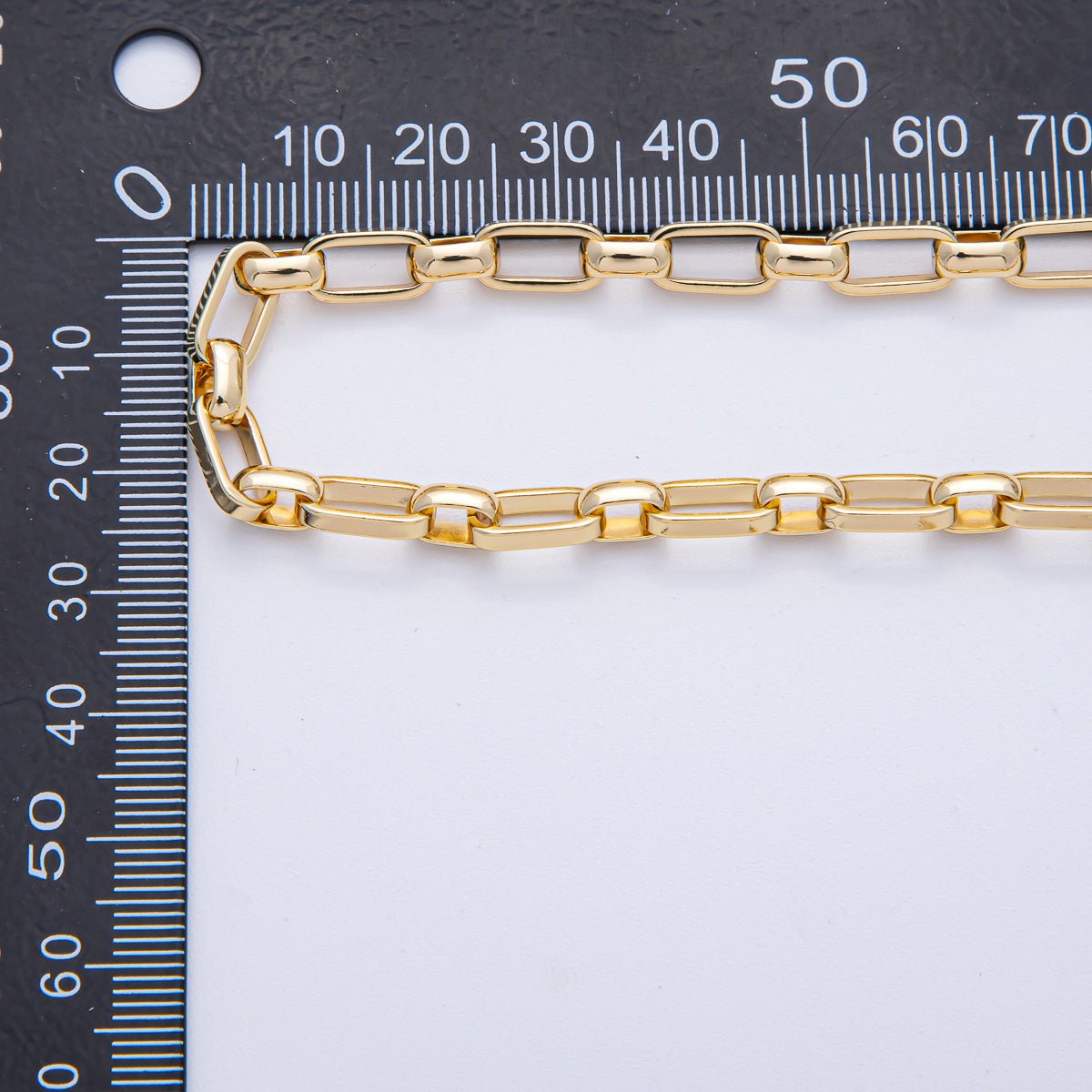 16K Gold Filled 11mm x 2mm Thick Elongated Paperclip Unfinished Chain by Yard | Roll - 1783 - DLUXCA