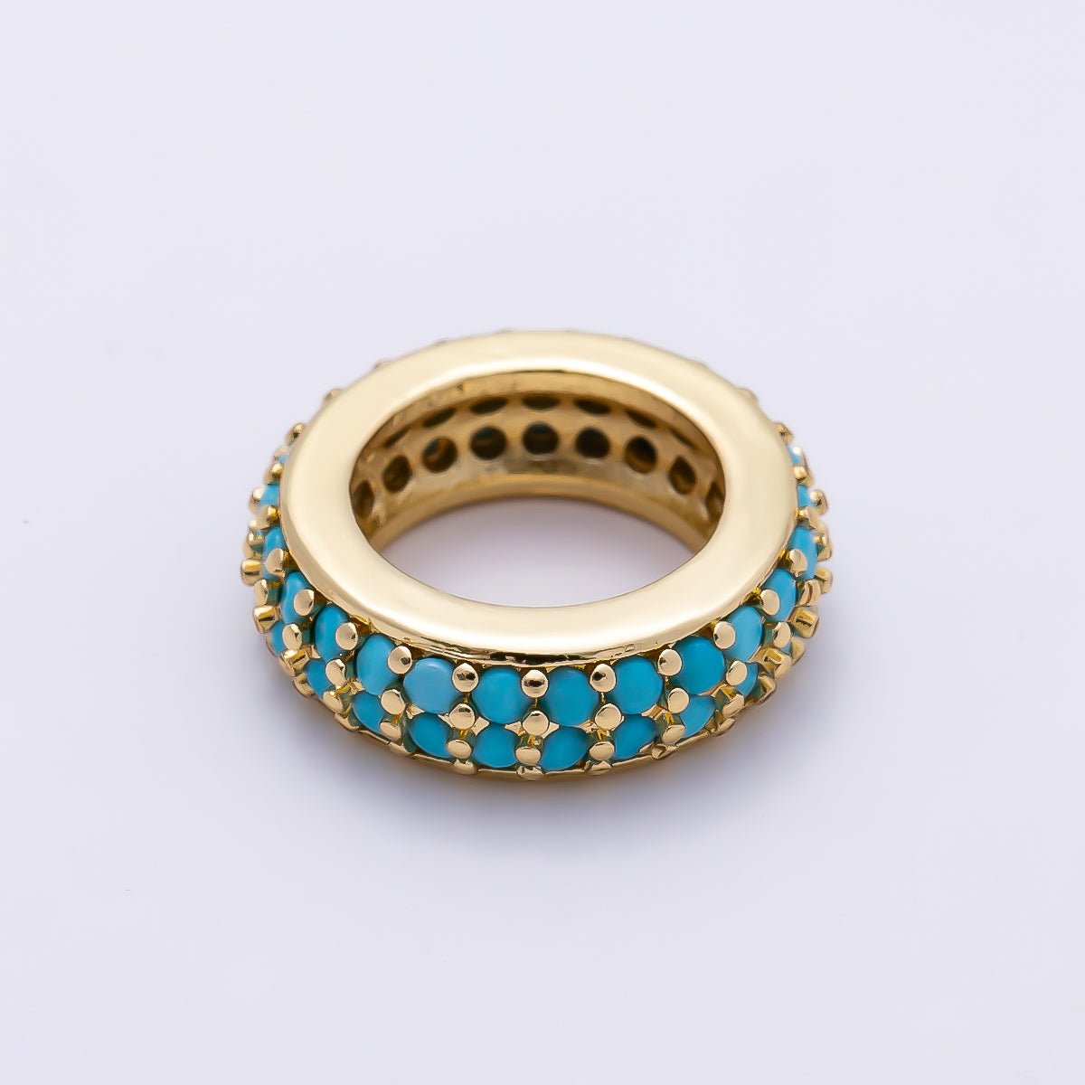 16K Gold Filled 12mm Micro Paved CZ Thin Rondelle Bead | Beads-00482 ~ Beads-00487 - DLUXCA