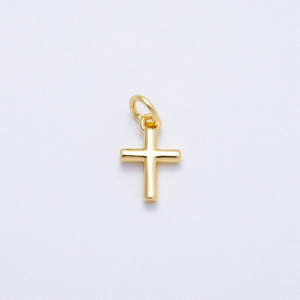16K Gold Filled 12mm Minimalist Religious Cross Mini Charm in Gold & Silver | Charms - 00651 Charms - 00652 - DLUXCA