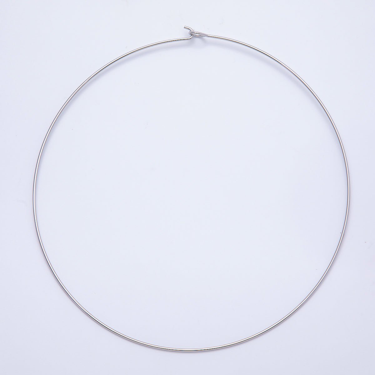 16K Gold Filled 1.2mm Plain Thin Torque Tube Choker Floating Collar Necklace in Gold & Silver | WA - 04444 - WA - 04445 - DLUXCA