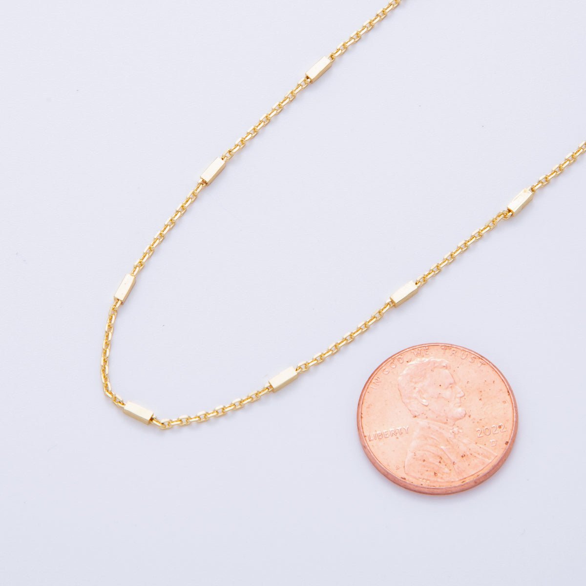 16K Gold Filled 1.2mm Rectangular Satellite Cable Unfinished Chain by Yard | Roll - 1571 - DLUXCA