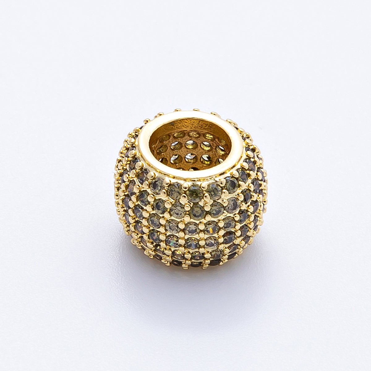 16K Gold Filled 12mm Wide Micro Paved CZ Birthstone Spacer Set | Beads - 00039 - Beads - 00050 - DLUXCA