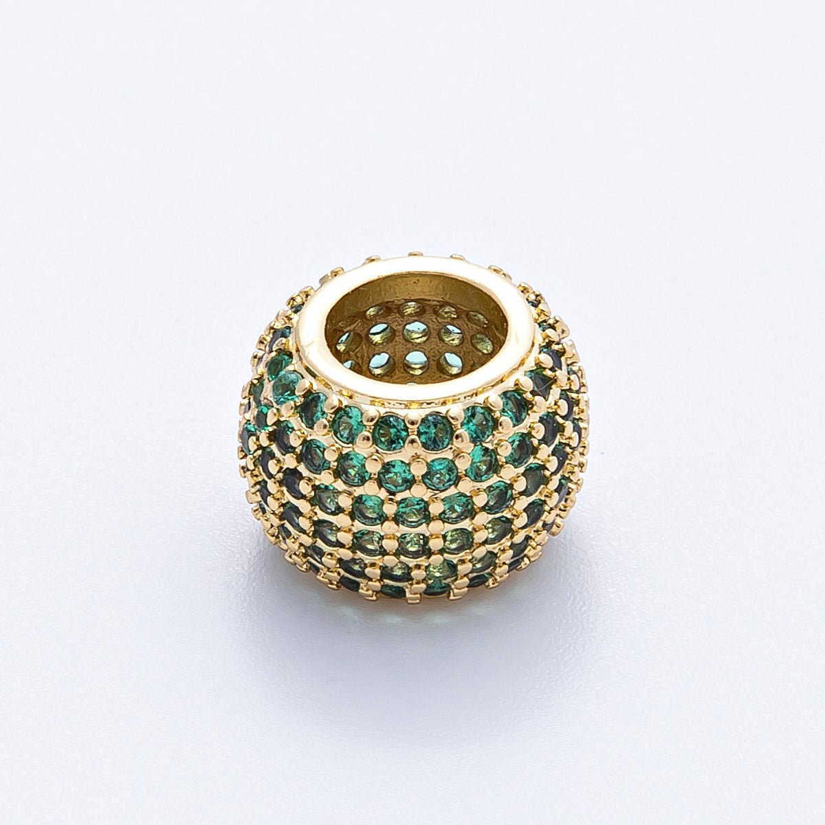 16K Gold Filled 12mm Wide Micro Paved CZ Birthstone Spacer Set | Beads - 00039 - Beads - 00050 - DLUXCA