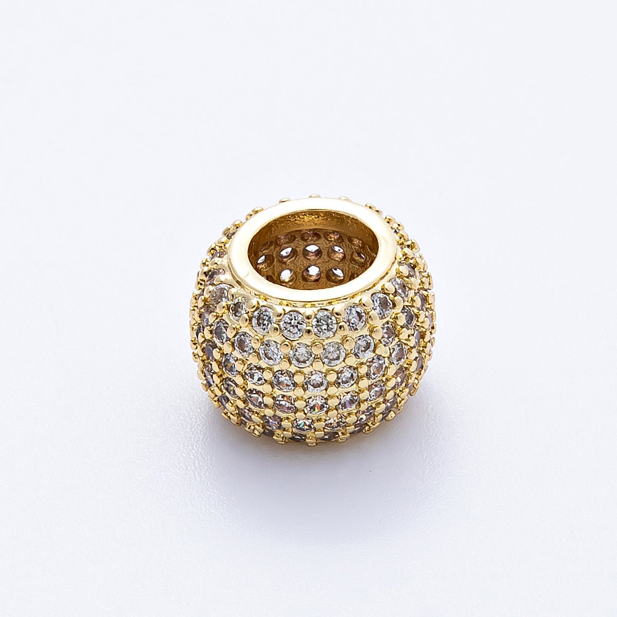 16K Gold Filled 12mm Wide Micro Paved CZ Birthstone Spacer Set | Beads - 00039 - Beads - 00050 - DLUXCA