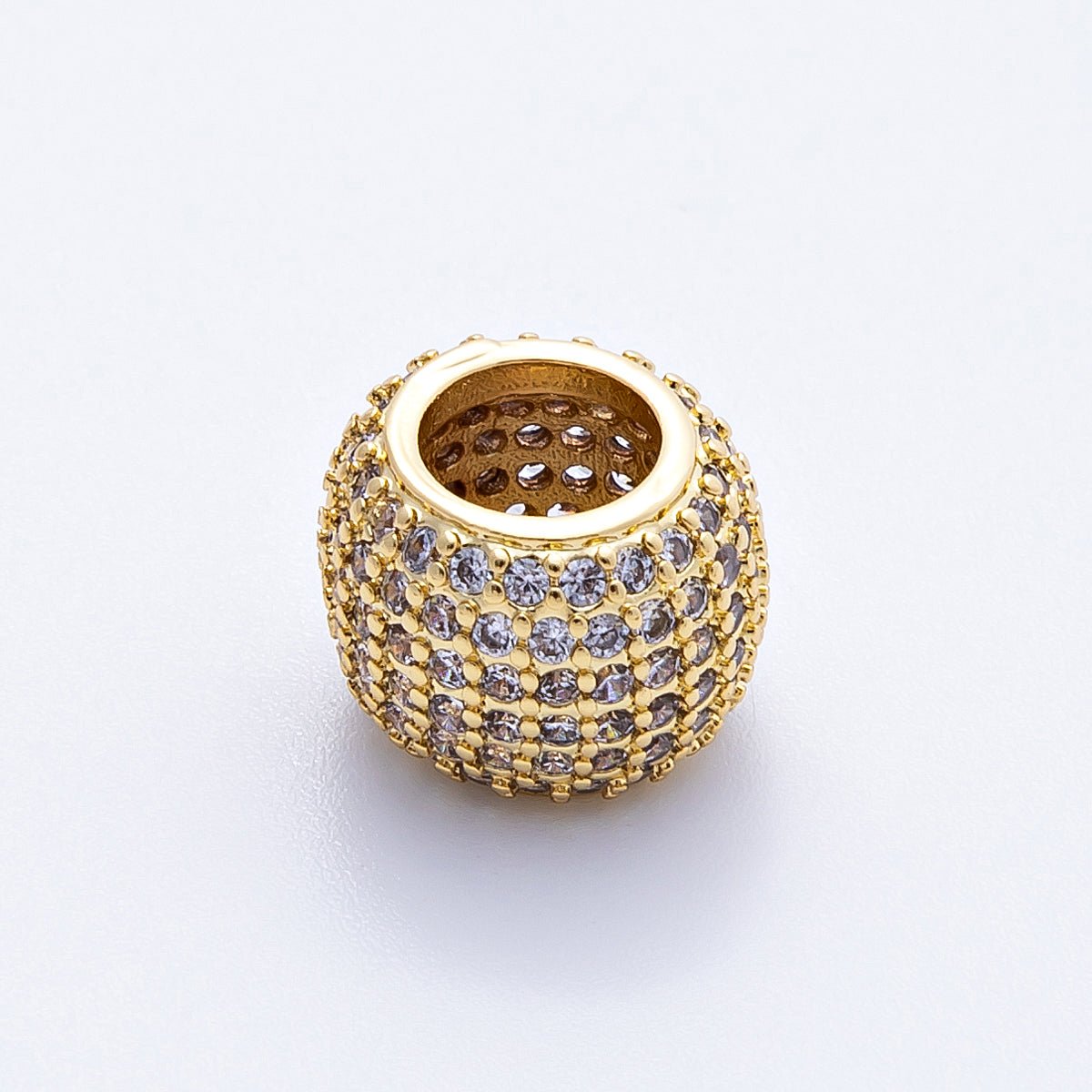 16K Gold Filled 12mm Wide Micro Paved CZ Birthstone Spacer Set | Beads - 00039 - Beads - 00050 - DLUXCA
