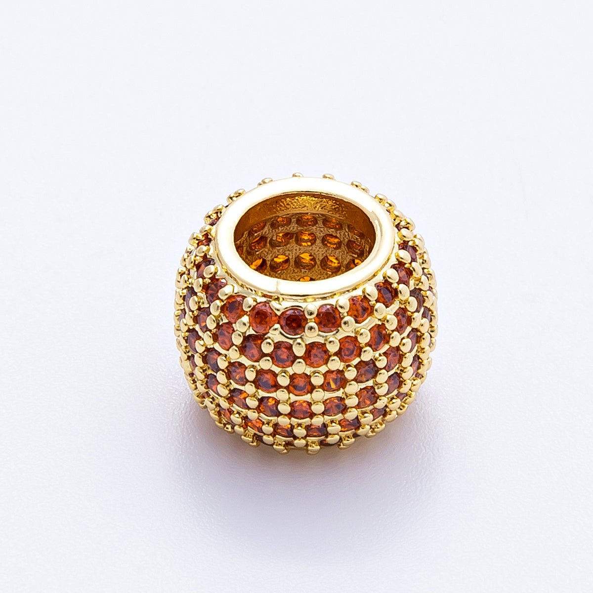 16K Gold Filled 12mm Wide Micro Paved CZ Birthstone Spacer Set | Beads - 00039 - Beads - 00050 - DLUXCA