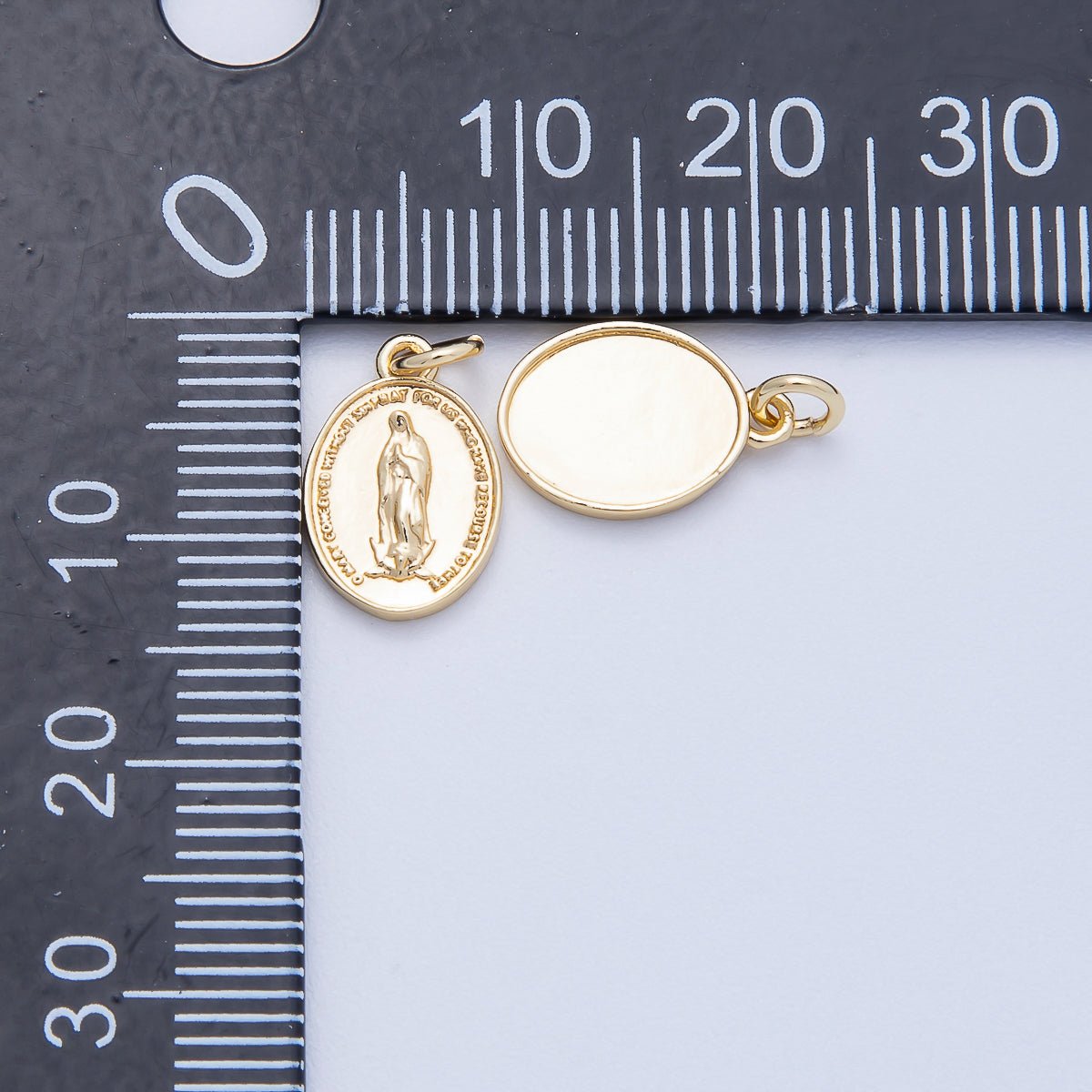 16K Gold Filled 13mm Virgin Mary Oval Charm in Gold & Silver | Charms - 00644 Charms - 00645 - DLUXCA