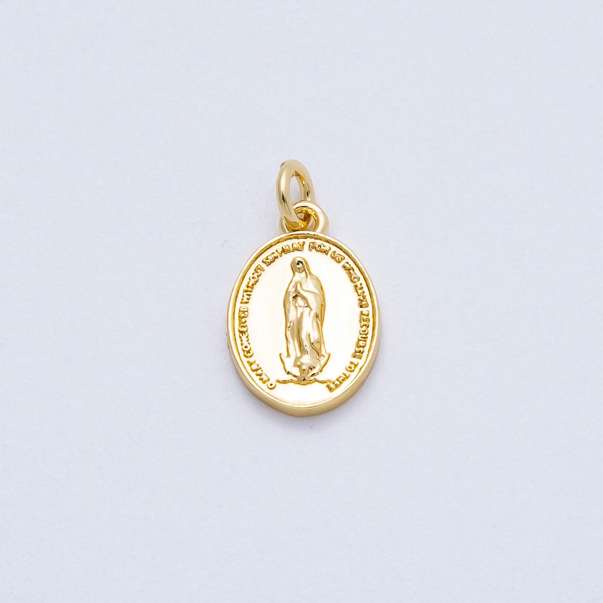 16K Gold Filled 13mm Virgin Mary Oval Charm in Gold & Silver | Charms - 00644 Charms - 00645 - DLUXCA